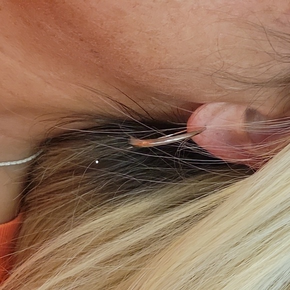 Silver Swirl Threader Hoops - Picture 4 of 6